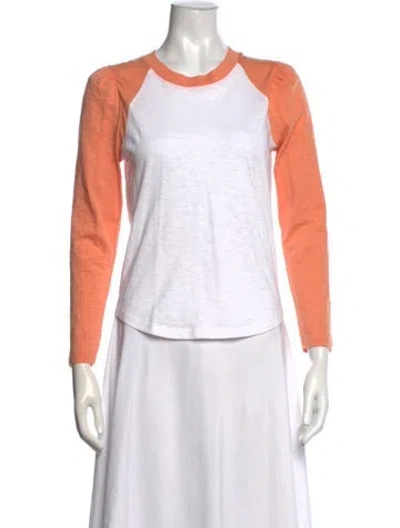Pre-owned Veronica Beard Crew Neck Long Sleeve T-shirt In White