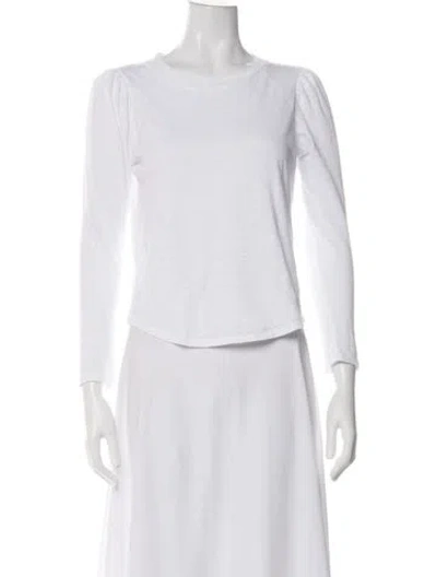 Pre-owned Veronica Beard Crew Neck Long Sleeve T-shirt In White
