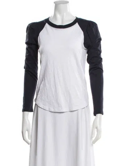 Pre-owned Veronica Beard Crew Neck Long Sleeve T-shirt In White