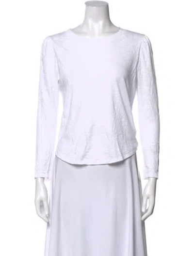 Pre-owned Veronica Beard Crew Neck Long Sleeve T-shirt In White