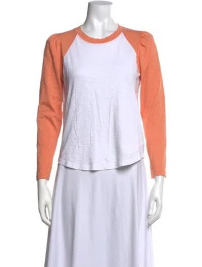 Pre-owned Veronica Beard Crew Neck Long Sleeve T-shirt In White