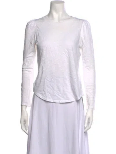 Pre-owned Veronica Beard Crew Neck Long Sleeve T-shirt In White