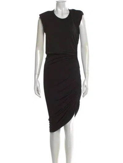 Pre-owned Veronica Beard Crew Neck Midi Length Dress In Black