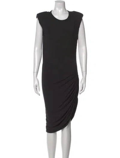 Pre-owned Veronica Beard Crew Neck Midi Length Dress In Black
