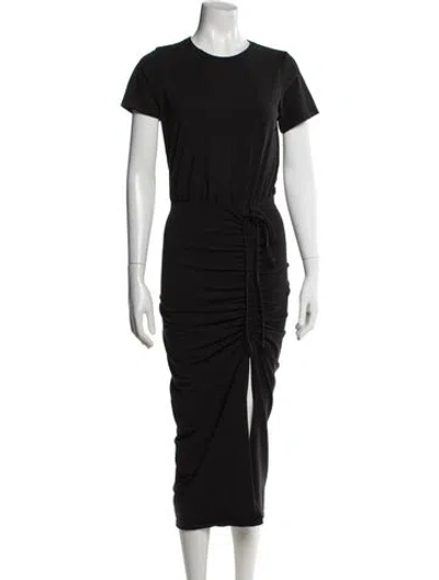 Pre-owned Veronica Beard Crew Neck Midi Length Dress In Black