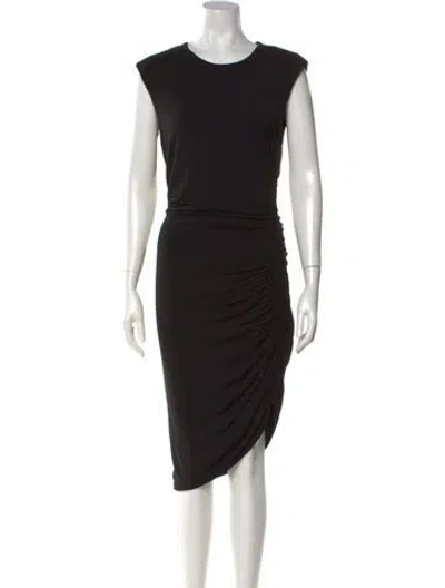 Pre-owned Veronica Beard Crew Neck Midi Length Dress In Black