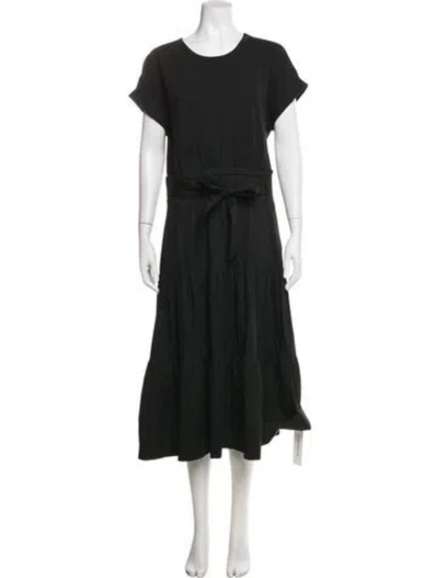 Pre-owned Veronica Beard Crew Neck Midi Length Dress In Black