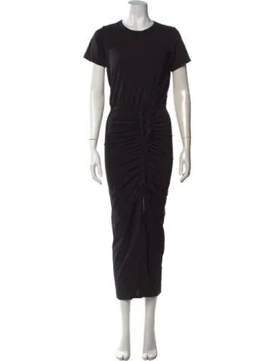 Pre-owned Veronica Beard Crew Neck Midi Length Dress In Black