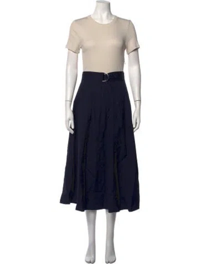 Pre-owned Veronica Beard Crew Neck Midi Length Dress In Black/blue