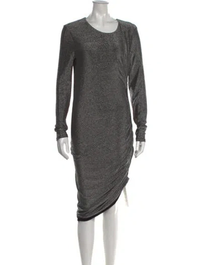Pre-owned Veronica Beard Crew Neck Midi Length Dress In Black/metallic
