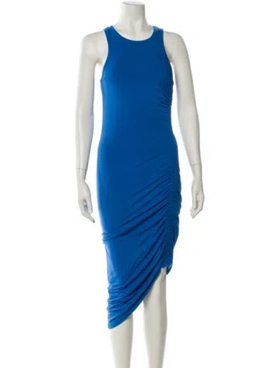 Pre-owned Veronica Beard Crew Neck Midi Length Dress In Blue