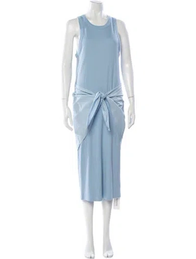 Pre-owned Veronica Beard Crew Neck Midi Length Dress In Blue