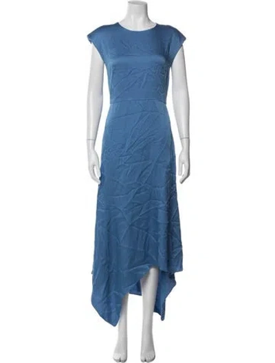 Pre-owned Veronica Beard Crew Neck Midi Length Dress In Blue