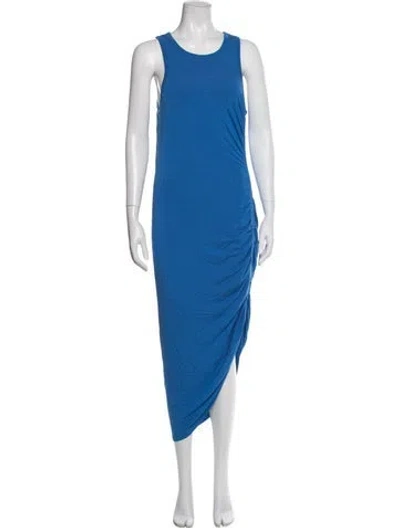 Pre-owned Veronica Beard Crew Neck Midi Length Dress In Blue