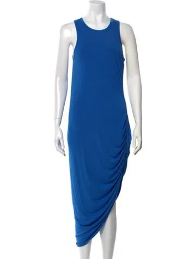 Pre-owned Veronica Beard Crew Neck Midi Length Dress In Blue