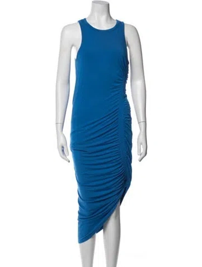 Pre-owned Veronica Beard Crew Neck Midi Length Dress In Blue