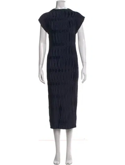 Pre-owned Veronica Beard Crew Neck Midi Length Dress In Blue