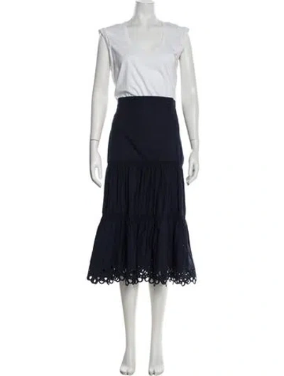 Pre-owned Veronica Beard Crew Neck Midi Length Dress In Blue