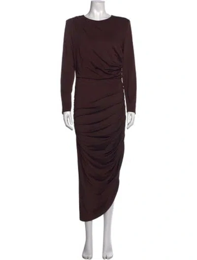 Pre-owned Veronica Beard Crew Neck Midi Length Dress In Brown