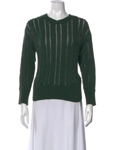 Pre-owned Veronica Beard Crew Neck Midi Length Dress In Green