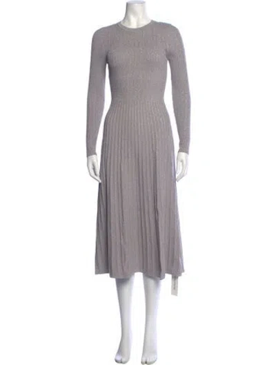 Pre-owned Veronica Beard Crew Neck Midi Length Dress In Grey