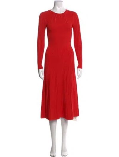 Pre-owned Veronica Beard Crew Neck Midi Length Dress In Multi