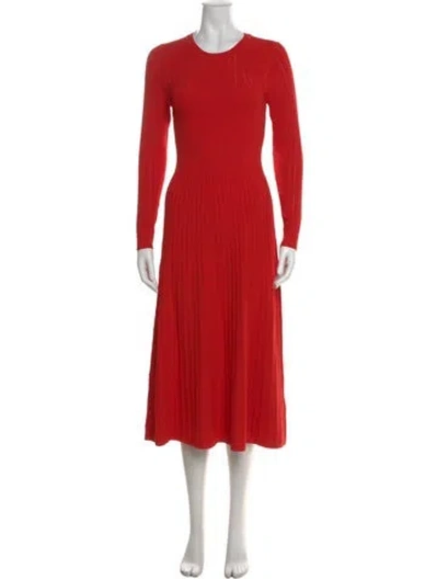 Pre-owned Veronica Beard Crew Neck Midi Length Dress In Multi