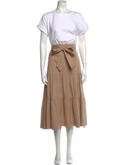 Pre-owned Veronica Beard Crew Neck Midi Length Dress In Neutral