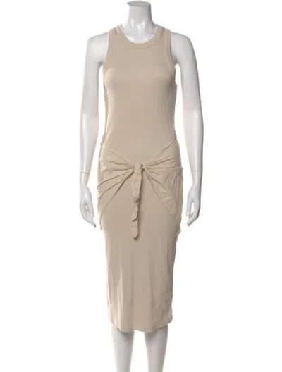 Pre-owned Veronica Beard Crew Neck Midi Length Dress In Neutral