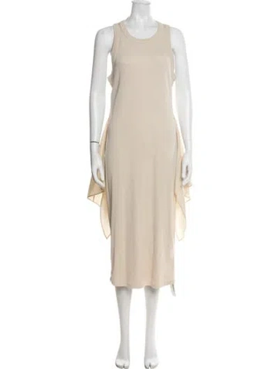 Pre-owned Veronica Beard Crew Neck Midi Length Dress In Neutral