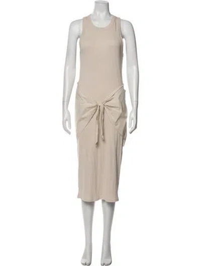 Pre-owned Veronica Beard Crew Neck Midi Length Dress In Neutral