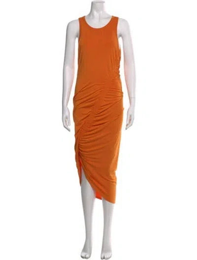 Pre-owned Veronica Beard Crew Neck Midi Length Dress In Orange