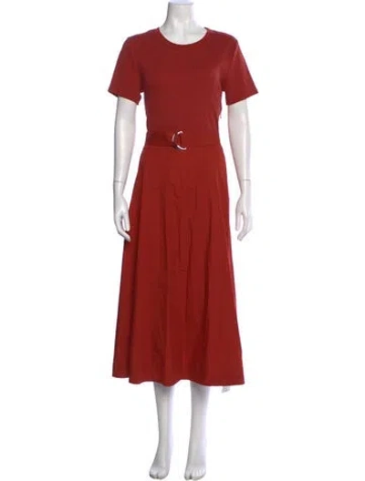 Pre-owned Veronica Beard Crew Neck Midi Length Dress In Orange