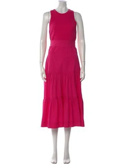 Pre-owned Veronica Beard Crew Neck Midi Length Dress In Pink