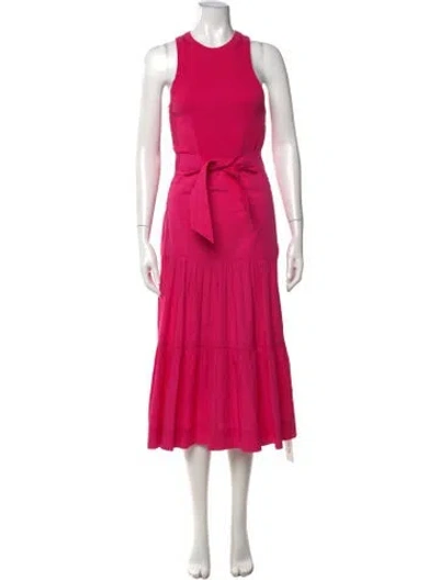 Pre-owned Veronica Beard Crew Neck Midi Length Dress In Pink