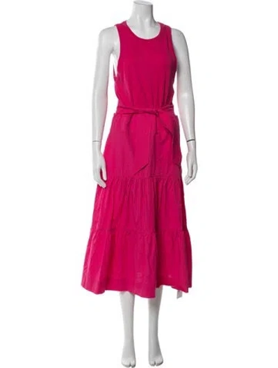 Pre-owned Veronica Beard Crew Neck Midi Length Dress In Pink