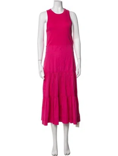 Pre-owned Veronica Beard Crew Neck Midi Length Dress In Pink