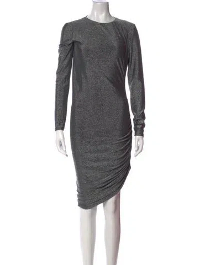 Pre-owned Veronica Beard Crew Neck Midi Length Dress In Silver