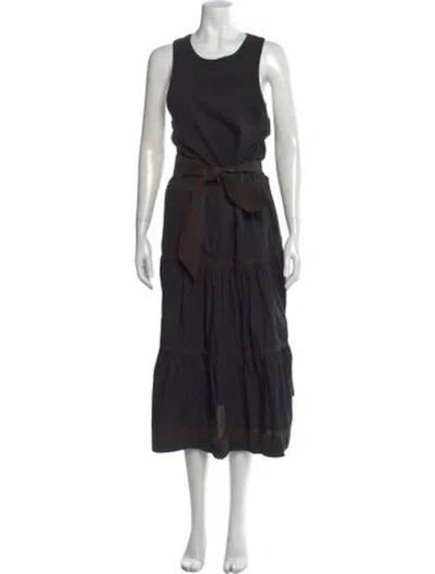 Pre-owned Veronica Beard Crew Neck Midi Length Dress W/ Tags In Black