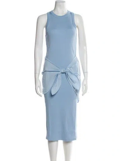 Pre-owned Veronica Beard Crew Neck Midi Length Dress W/ Tags In Blue