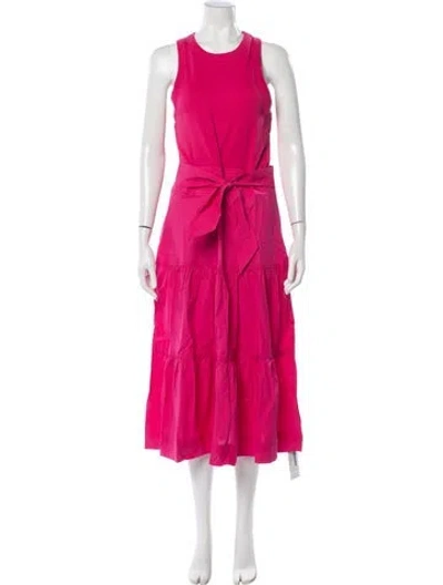 Pre-owned Veronica Beard Crew Neck Midi Length Dress W/ Tags In Pink