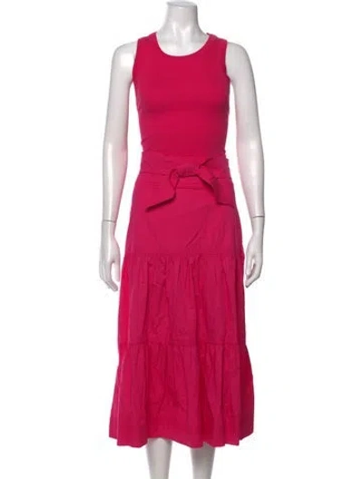 Pre-owned Veronica Beard Crew Neck Midi Length Dress W/ Tags In Pink