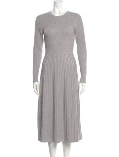 Pre-owned Veronica Beard Crew Neck Midi Length Dress W/ Tags In Silver