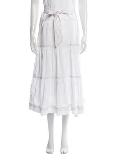 Pre-owned Veronica Beard Crew Neck Midi Length Dress In White
