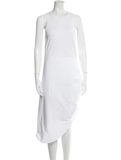 Pre-owned Veronica Beard Crew Neck Midi Length Dress In White