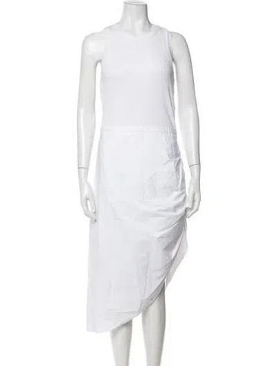 Pre-owned Veronica Beard Crew Neck Midi Length Dress In White