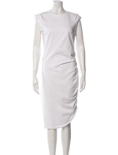 Pre-owned Veronica Beard Crew Neck Midi Length Dress In White