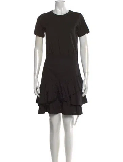Pre-owned Veronica Beard Crew Neck Mini Dress In Black