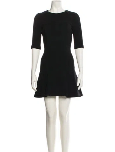 Pre-owned Veronica Beard Crew Neck Mini Dress In Black
