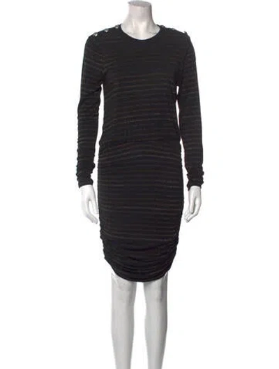 Pre-owned Veronica Beard Crew Neck Mini Dress In Black